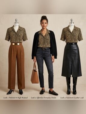 Tradition Vintage cheetah print shirt